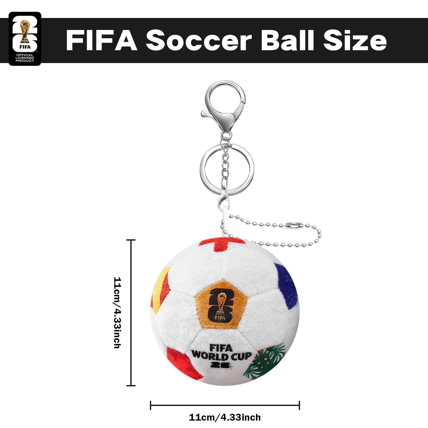 Official 2026 FIFA World Cup Soccer Ball Plush Keychain