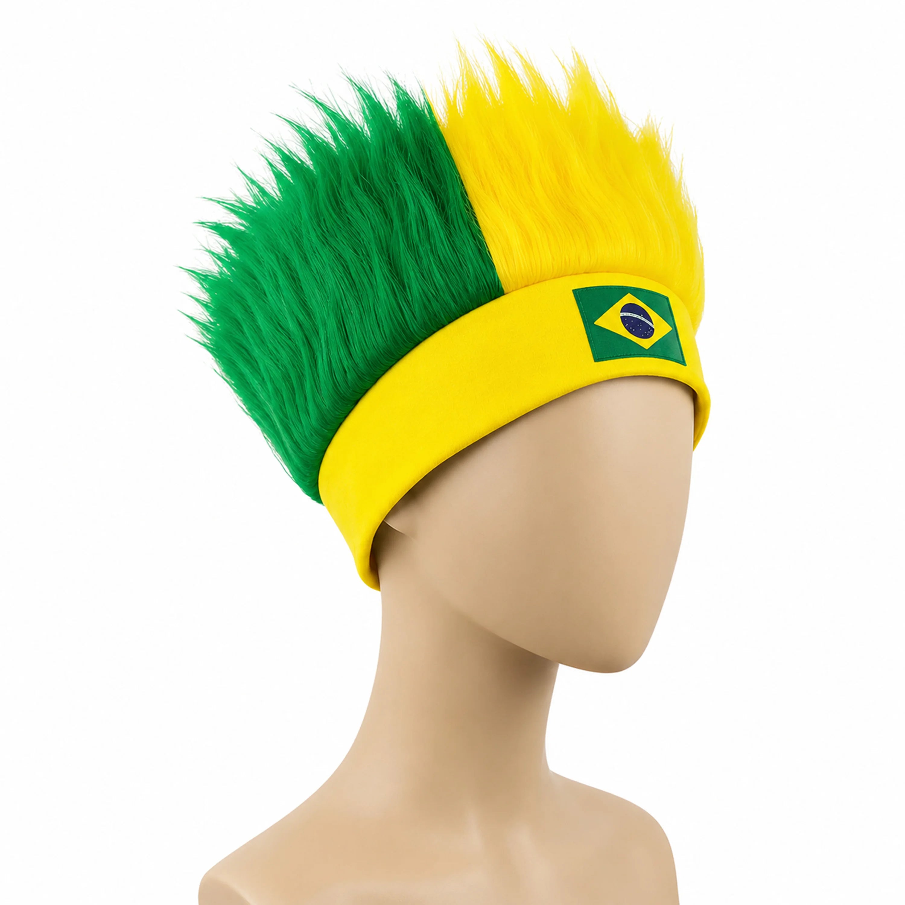 World Cup Wig with Logo, National Flag Colors